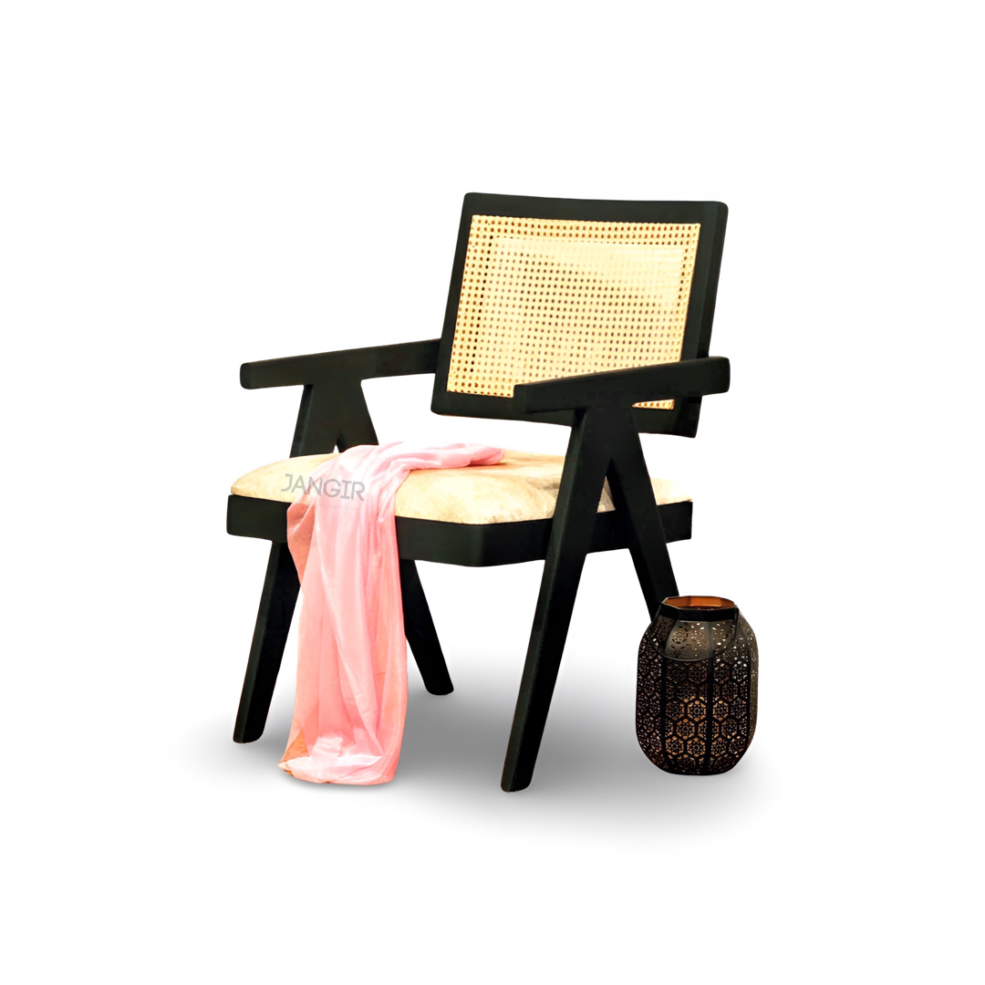 Black wood and online cane chair