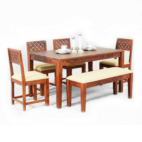 Amer Jali Solid Wood Dining Set Six Seater Jangir Decor