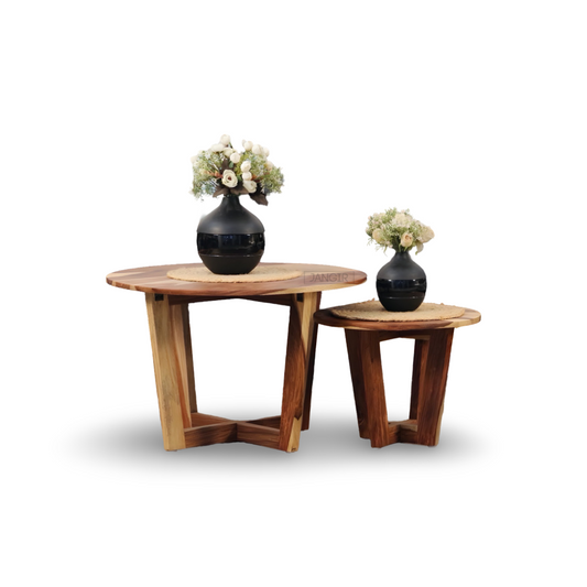 Elevate your living room with our Nest Coffee Table Set, made from Sheesham wood. Buy stylish & modern center Table online or near you in Bangalore.