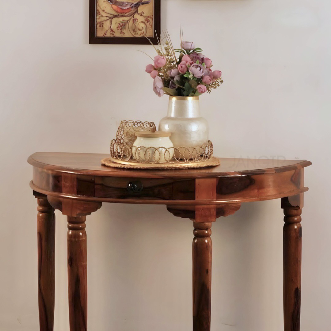 Enhance your foyer with our exquisite sheesham wood Antique Solid Wood Console Table near you in Bangalore, perfect for your living room. Buy today !