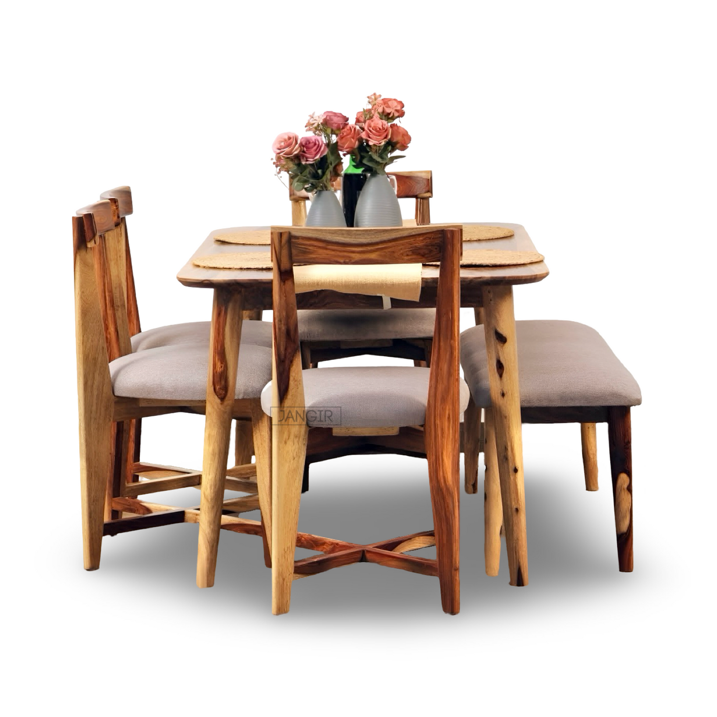 Discover our modern & stylish Rear dining table set, crafted with sheesham wood. Upgrade your dining room with our six and dining table near you in Bangalore.