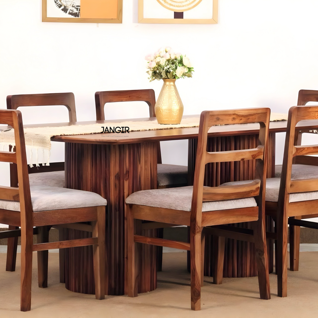 Upgrade your dining room with our Sheesham wood made Stripper Dining Table. Shop designer six seater Dining table near you in Bangalore!