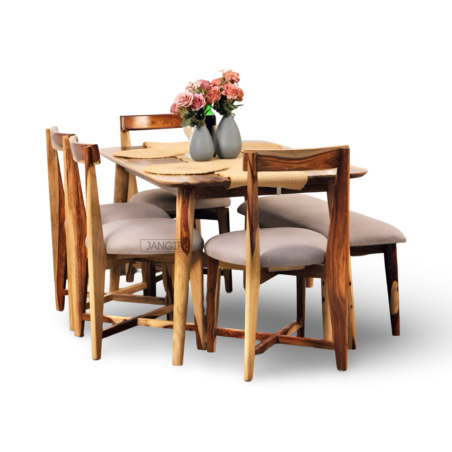 Discover our modern & stylish Rear dining table set, crafted with sheesham wood. Upgrade your dining room with our six and dining table near you in Bangalore.