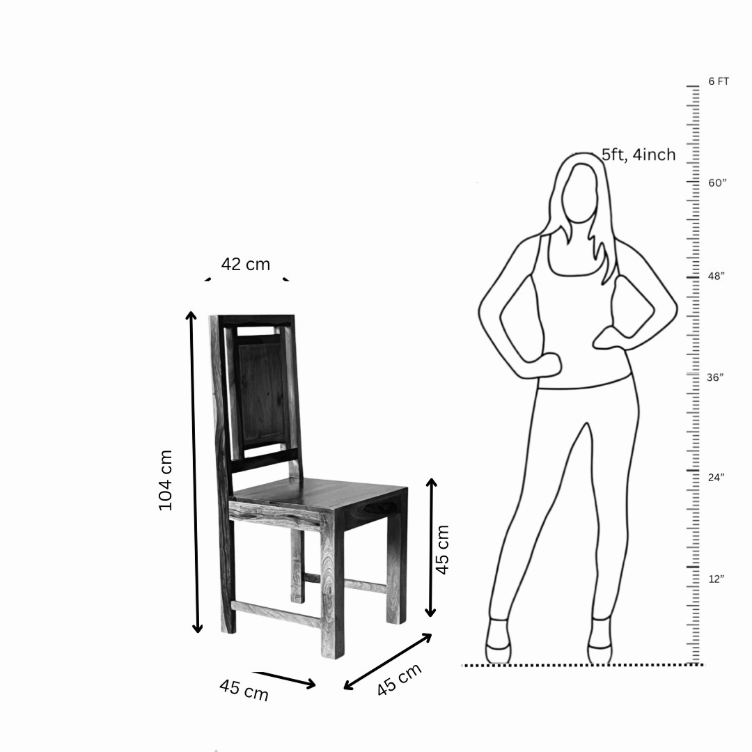 Transform your dining room with Diamond Solid Wood Dining Chair, made from Sheesham wood. Shop durable and comfortable dining chair near you in Bangalore!