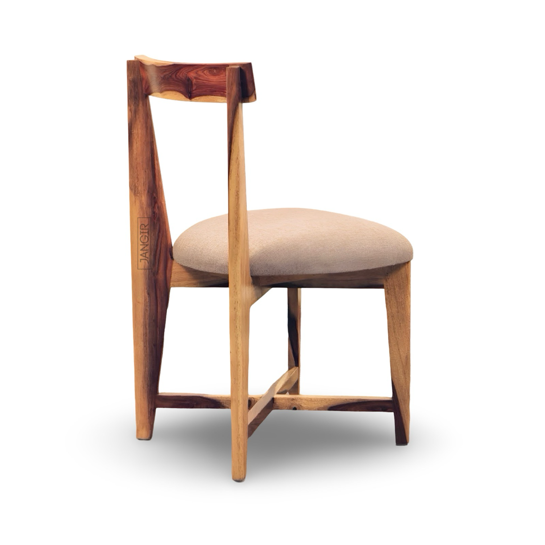 Transform your dining room with Rear Solid Wood Dining Chair, made from Sheesham wood. Shop stylish, durable and comfortable dining chair near you in Bangalore!