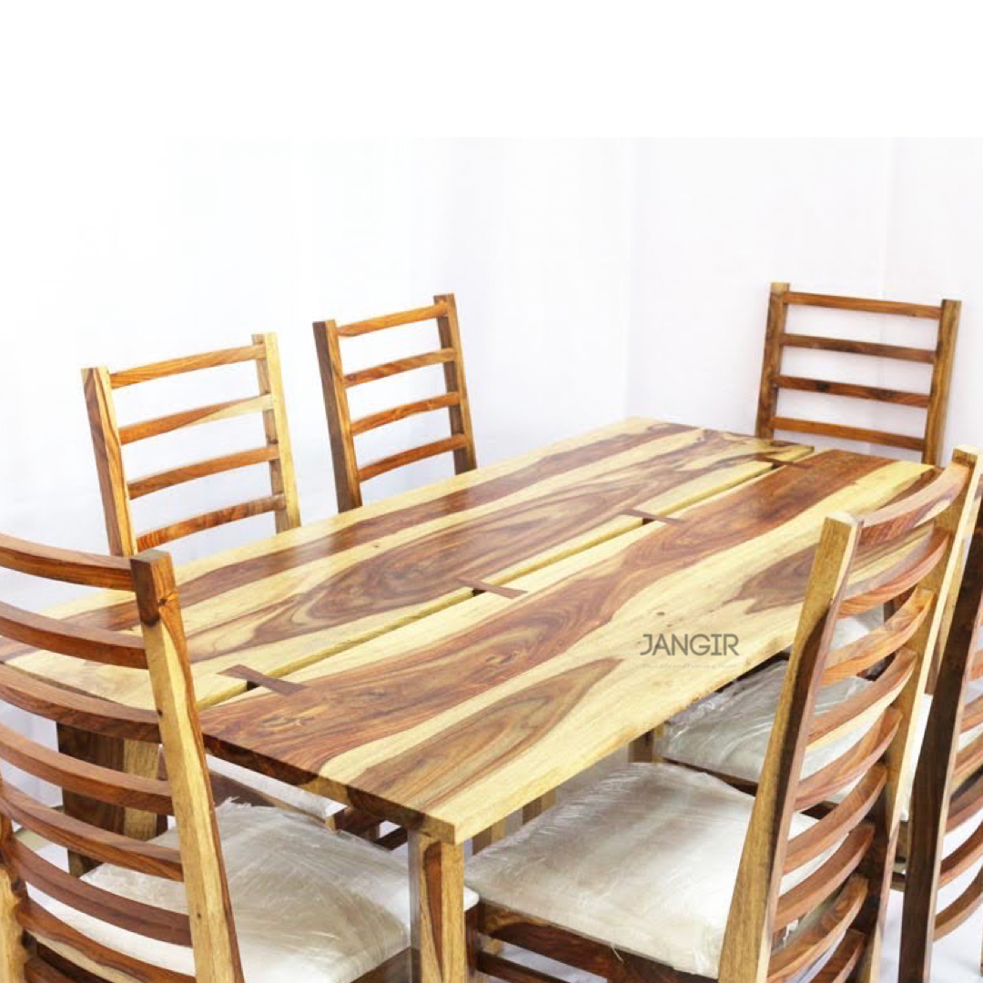 Upgrade your dining room with our Sheesham wood made Stylish Joint Top Dining Table. Shop stylish and durable six seater Dining table near you in Bangalore!