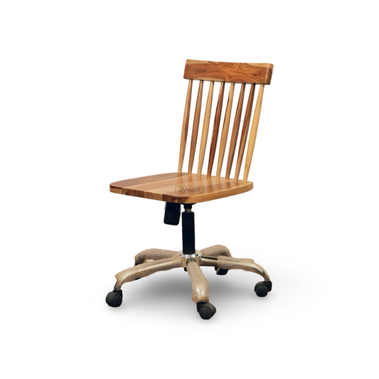 Upgrade your workspace with the Home Solid Wood Office Chair. Sheesham wood & metal base, modern revolving chair. Shop online or near you in Bangalore today!