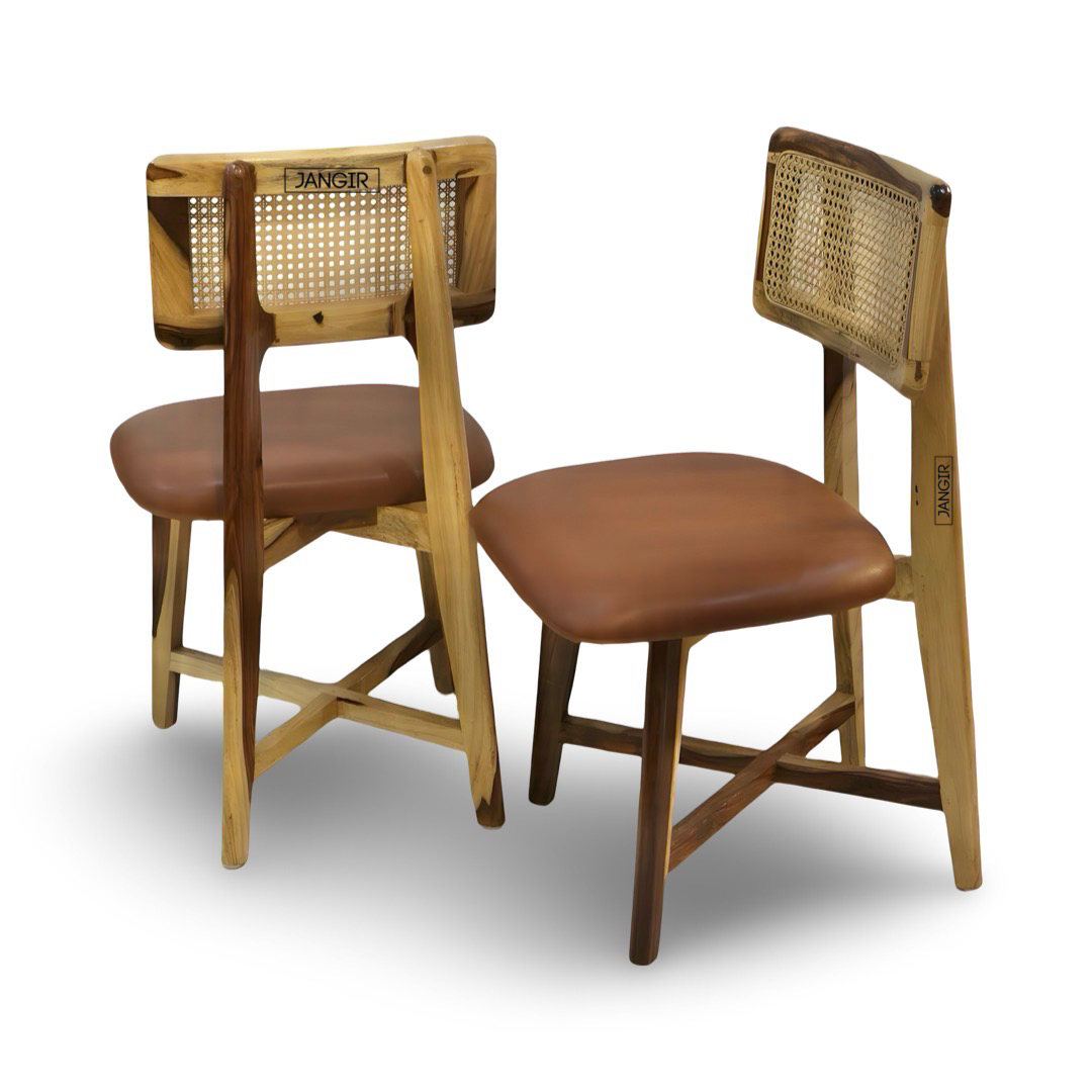 Transform your dining room with Retro Solid Wood Cane Dining Chair, made from Sheesham wood. Shop stylish & comfortable cane dining chair near you in Bangalore!