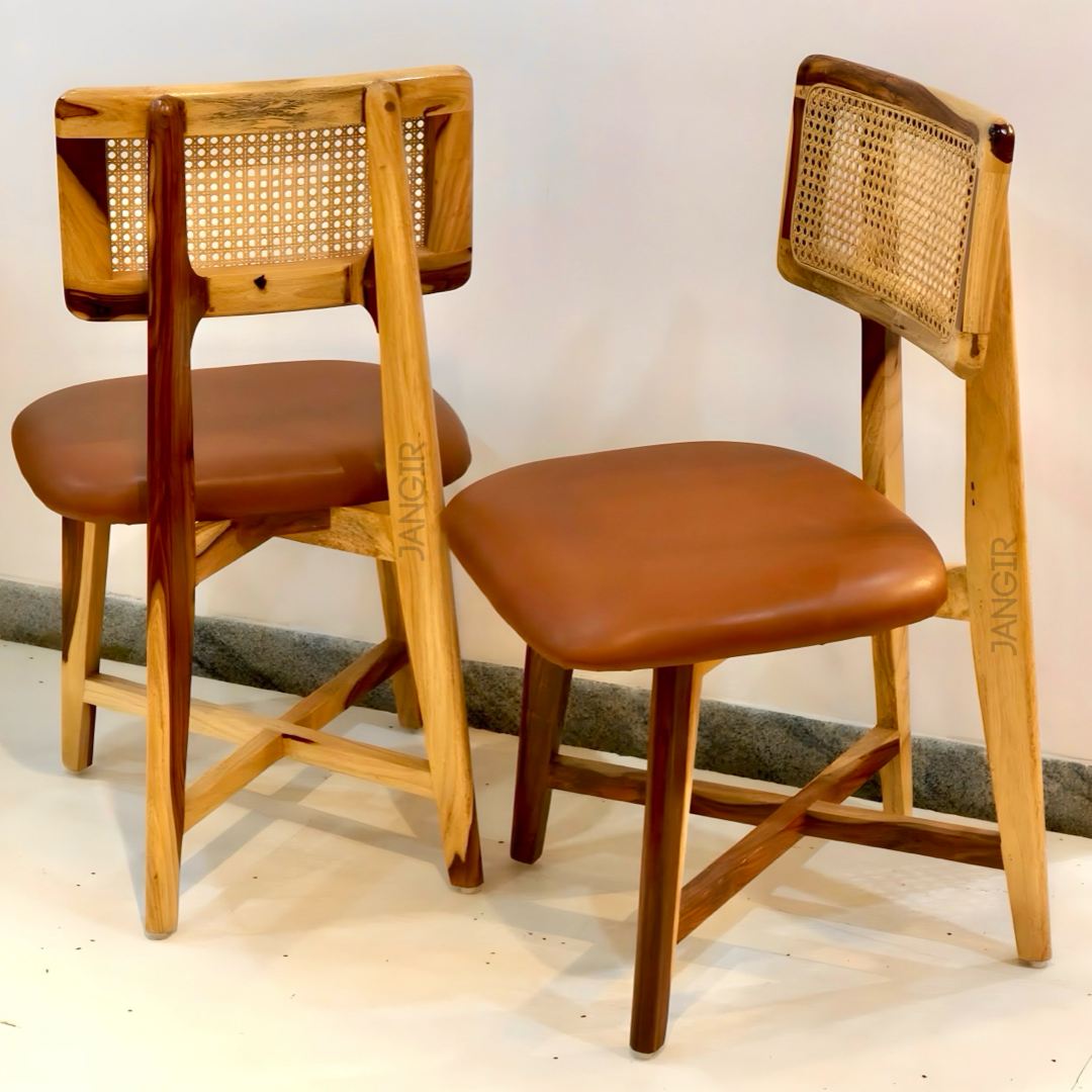 Transform your dining room with Retro Solid Wood Cane Dining Chair, made from Sheesham wood. Shop stylish & comfortable cane dining chair near you in Bangalore!