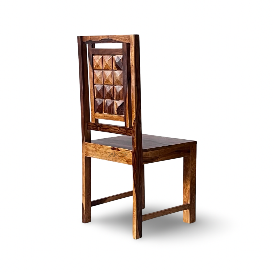 Transform your dining room with Diamond Solid Wood Dining Chair, made from Sheesham wood. Shop durable and comfortable dining chair near you in Bangalore!